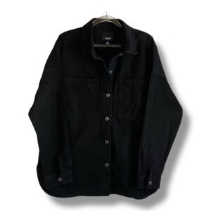 Hudson Jean Jacket Oversized Womens Black Denim Utility  Shirt Size Medium